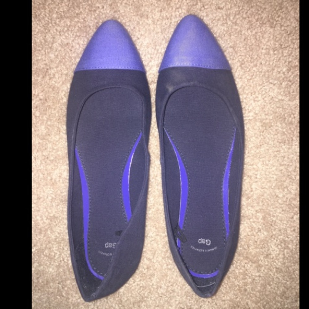 Navy and blue flats